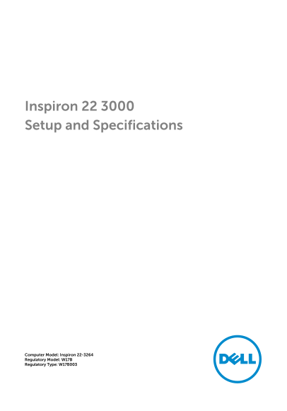Dell Inspiron 22 3000 Setup Guide and Specifications - Page 1