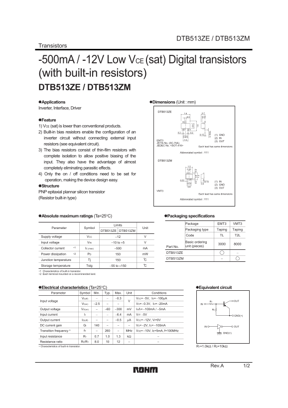 ROHM DTB513ZE DTB513ZM User Guide and Manual - Page 1