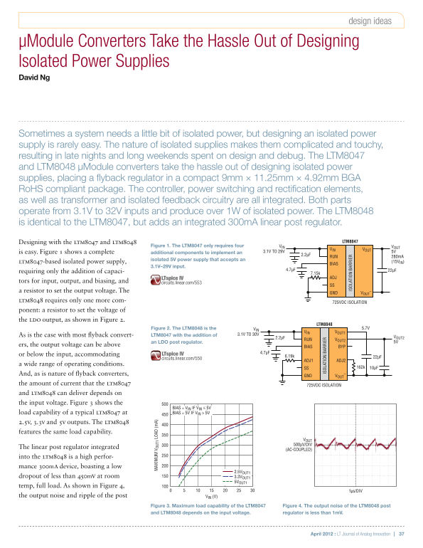 LINEAR LTM8047 User Guide - Page 1