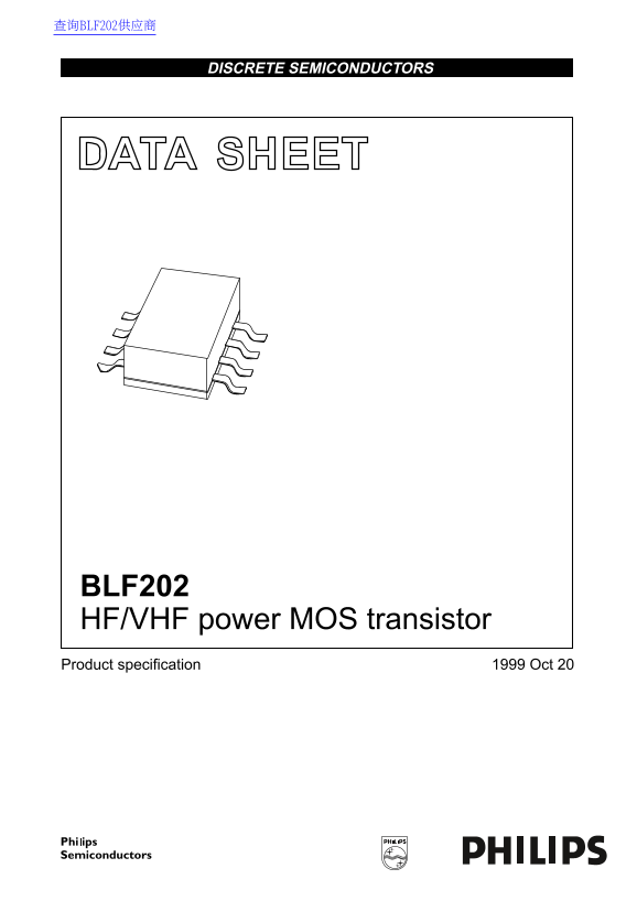 PHILIPS BLF202 HF VHF Power MOS Transistor Data Sheet - Page 1