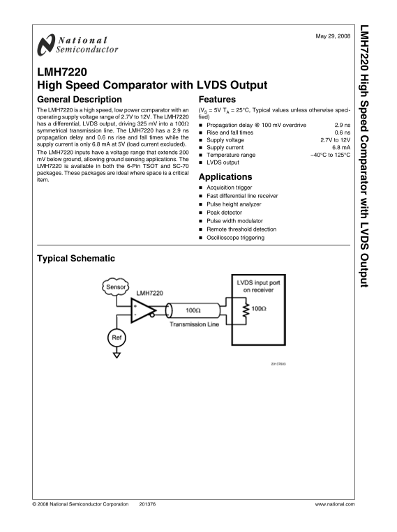 NATIONAL SEMICONDUCTOR LMH7220 User Guide - Page 1