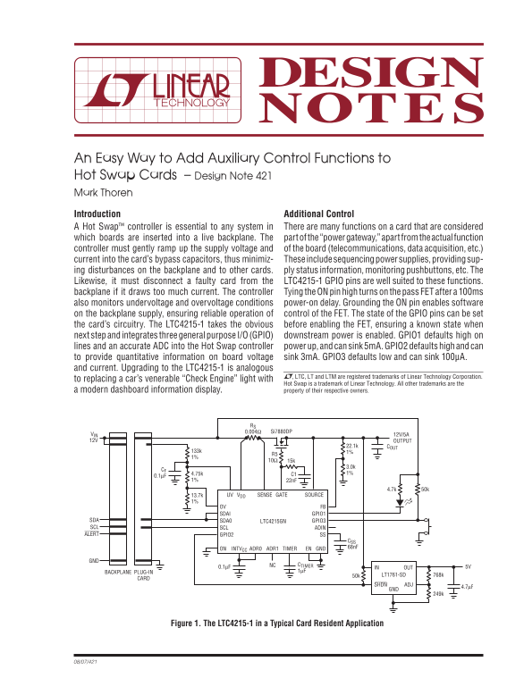 LINEAR dn421f Data Sheet / Manual - Page 1