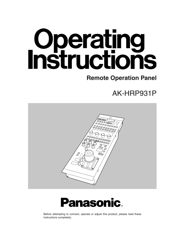 Panasonic AKHRP931P User Guide - Page 1