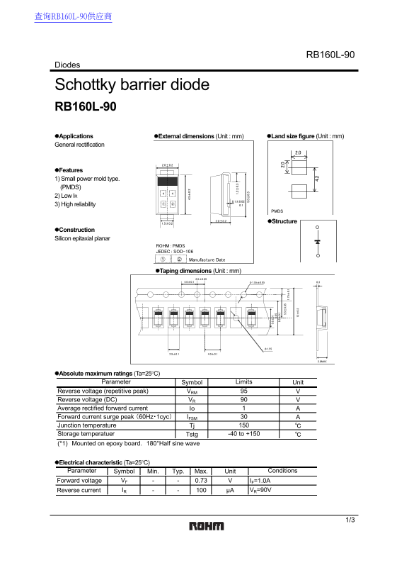 ROHM RB160L-90 User Guide - Page 1