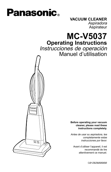 Panasonic MC-VC5037 User's Guide - Page 1