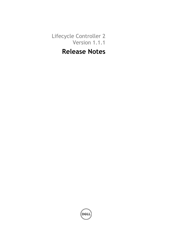 Dell Lifecycle Controller 2 Version 1.1.1 Release Notes - Page 1