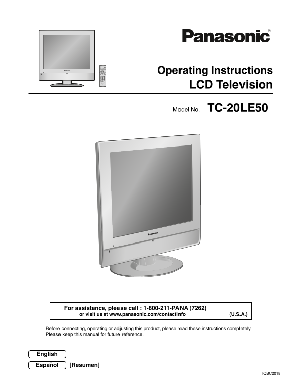 Panasonic TC-20LE50 User's Manual - Page 1