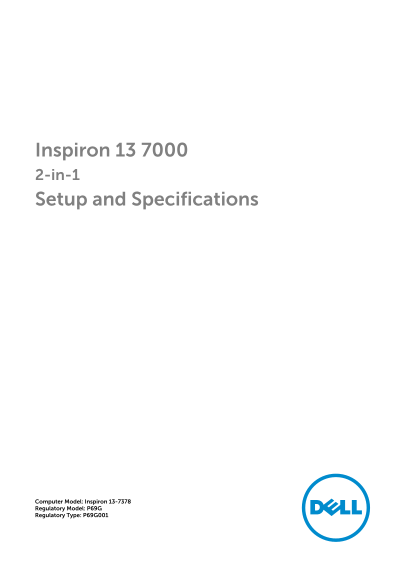 Dell Inspiron 13 70002-in-1 Setup Guide and Specifications - Page 1