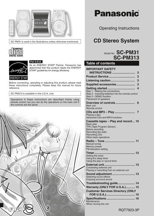 Panasonic SAPM31 User Guide - Page 1