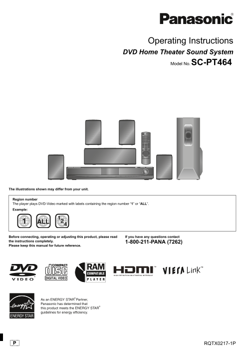 Panasonic SC-PT464 User Guide - Page 1