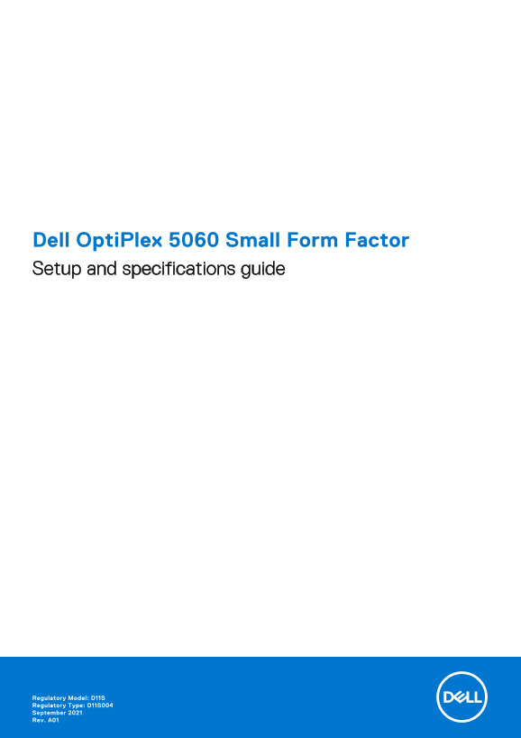 Dell OptiPlex 5060 Small Form Factor Setup Guide and Specifications Manual - Page 1