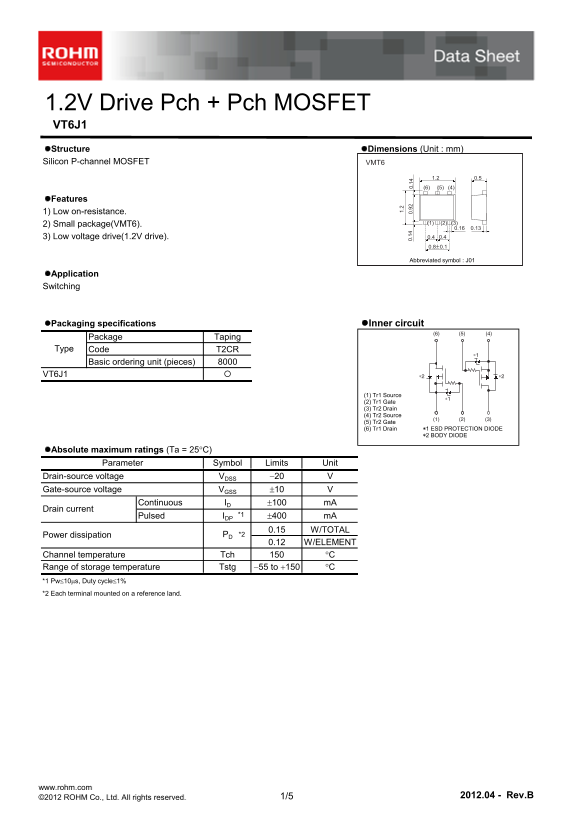 ROHM VT6J1 User Guide - Page 1