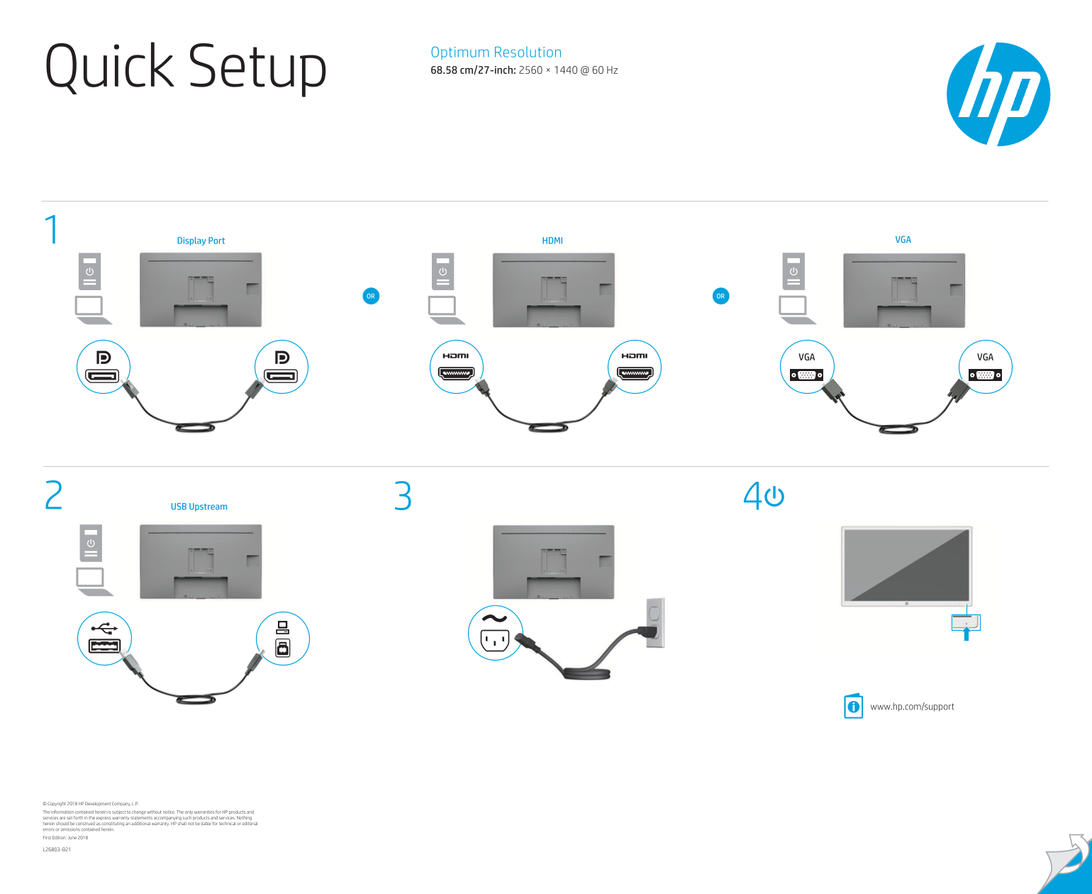 HP Healthcare HC271pClinical Review Monitor Quick Install Guide - Page 1