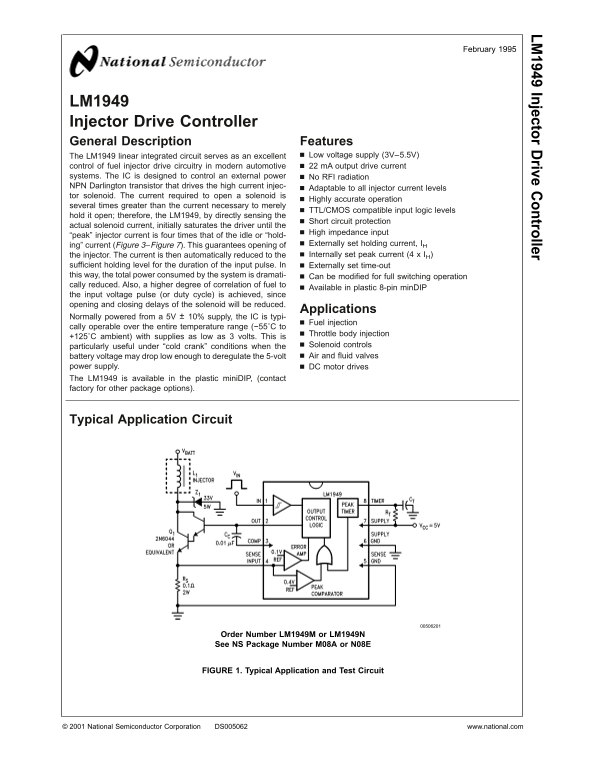 NATIONAL SEMICONDUCTOR LM1949 User's Manual - Page 1