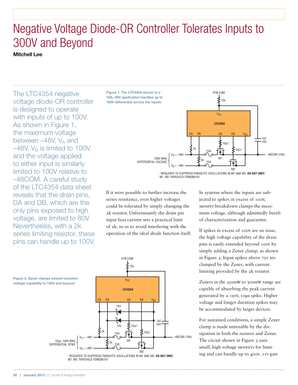 LINEAR LTC4354 User's Manual - Page 1