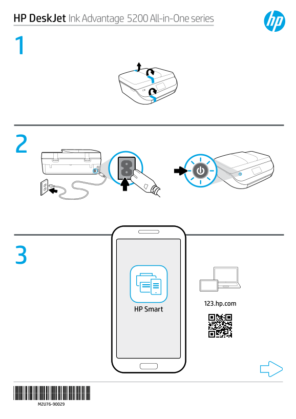 HP DeskJet Ink Advantage 5200 Series Setup Guide - Page 1