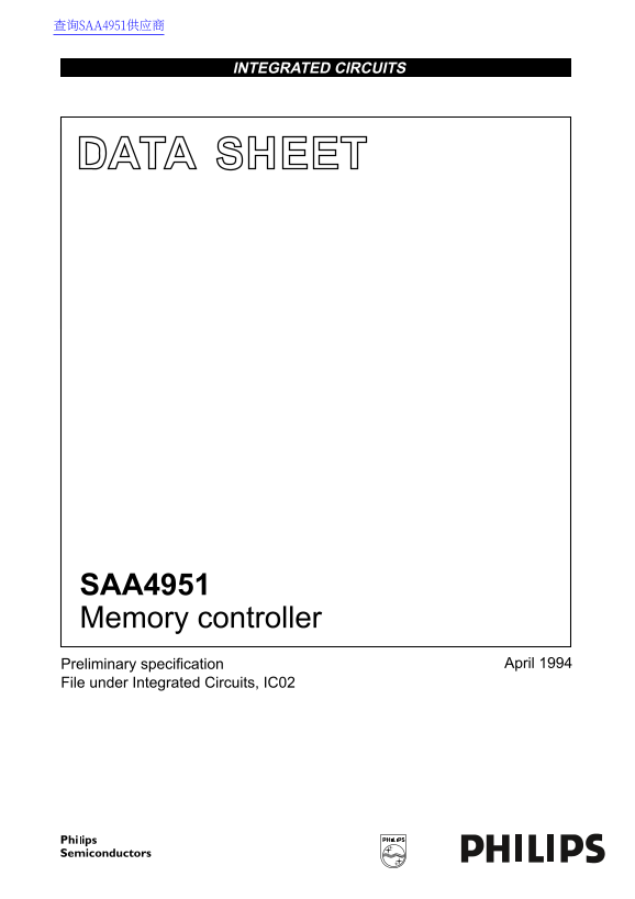 PHILIPS SAA4951 Data Sheet/Manual - Page 1