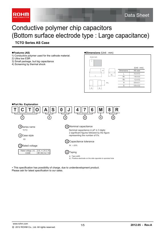 ROHM TCTO series AS case User Guide and Manual - Page 1