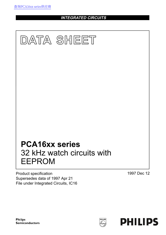Philips PCA16xx series Data Sheet - Page 1