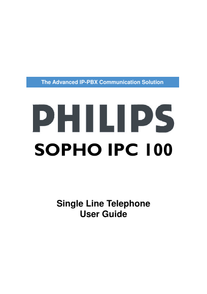 Philips SOPHO IPC 100 User Guide (1) - Page 1