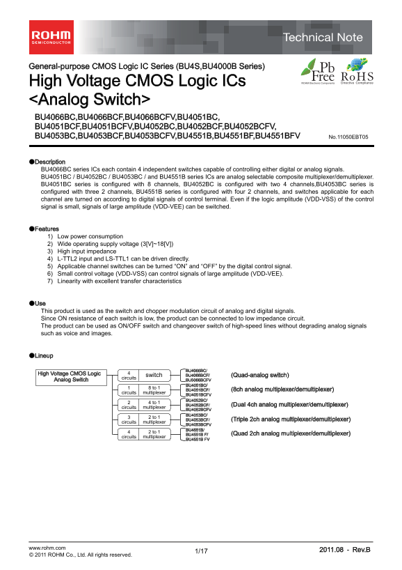 Rohm BU4066BCFV Technical Note - Page 1