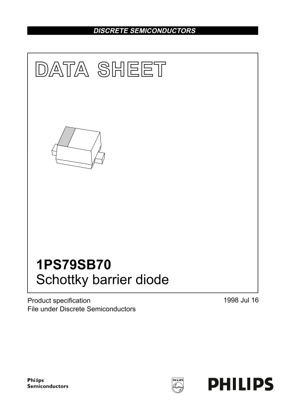 Philips 1PS79SB70 Schottky Barrier Diode Data Sheet - Page 1