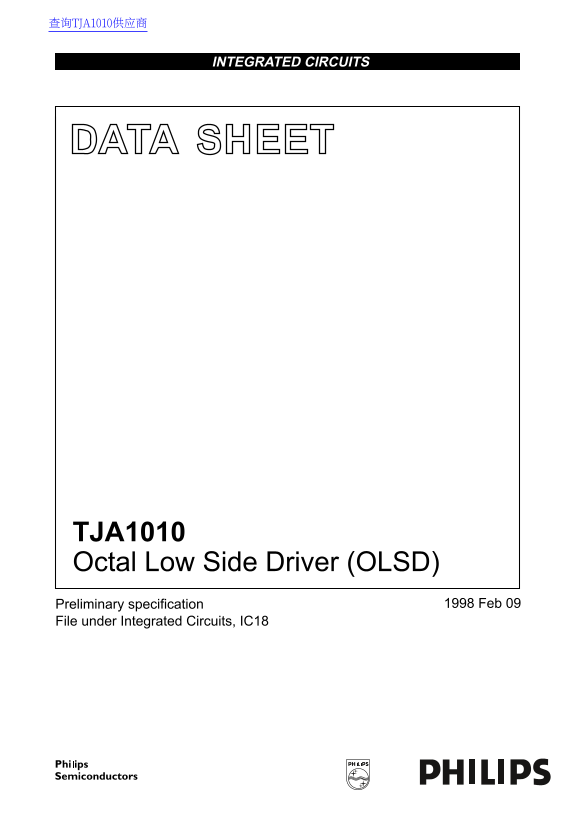 Philips TJA1010 Data Sheet - Page 1