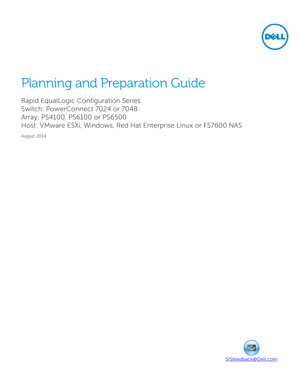 Dell PowerConnect 7024 or 7048 with PS4100, PS6100 or PS6500, and ESXi, Windows, RHEL, or FS7600 User Manual - Page 1