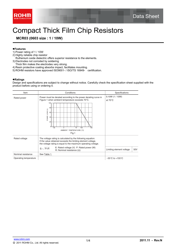 ROHM MCR03 User Guide - Page 1