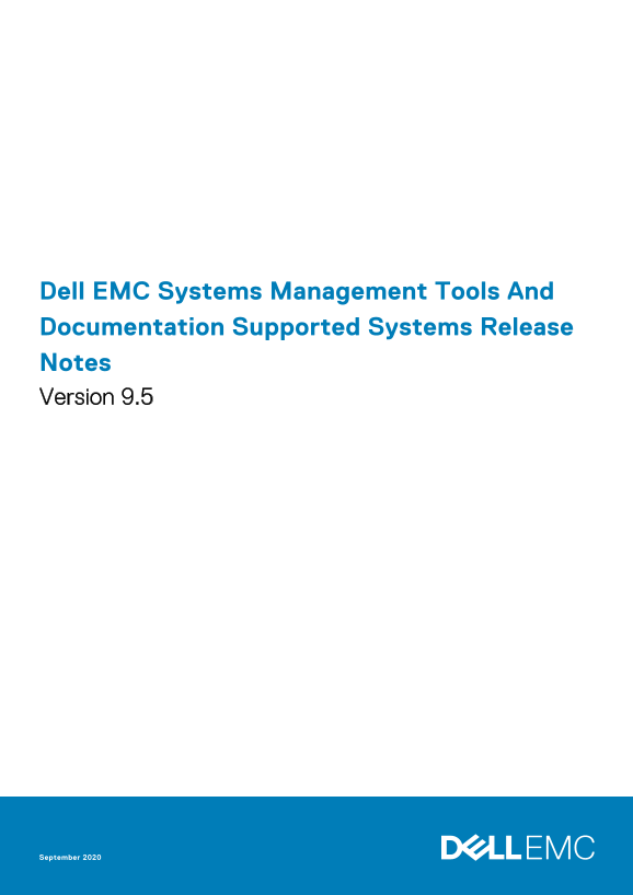 Dell EMC Systems Management Tools and Documentation Release Notes - Version 9.5 - Page 1