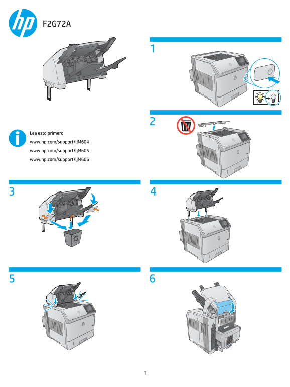HP HP LaserJet Enterprise M604 Series HP LaserJet Enterprise M604, M605, M606 - Stapler-Stacker Installation Guide - Page 1