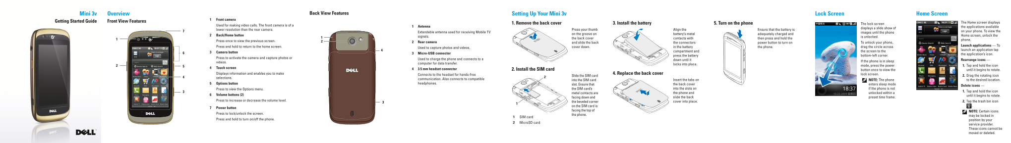 Dell Mini 3v Quick Start Guide - Page 1