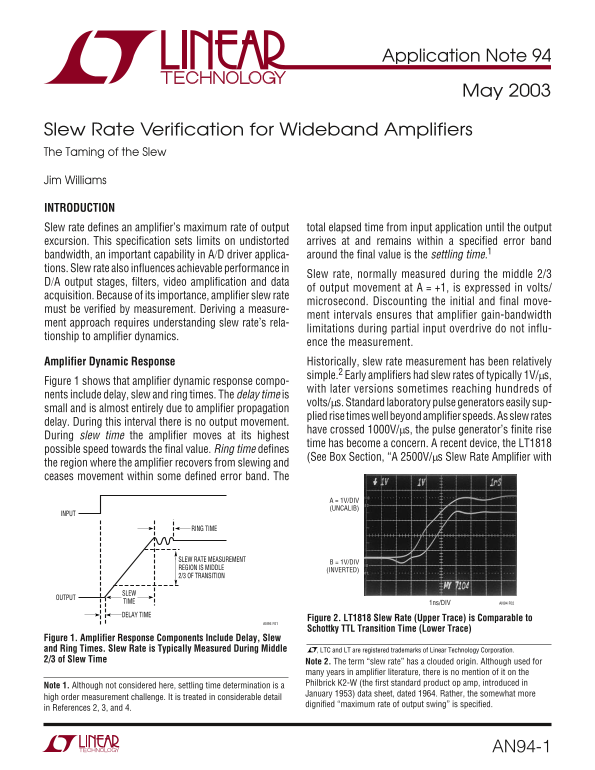 LINEAR Application Note 94 Documentation User Guide - Page 1