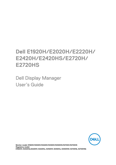 Dell E2020H Dell Display Manager User’s Guide - Page 1