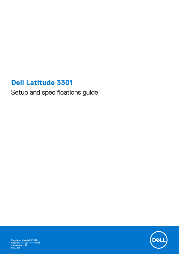 Dell Latitude 3301 Setup Guide and Specifications Reference - Page 1
