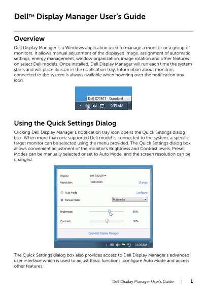 Dell S2240T Dell Display Manager User's Guide - Page 1