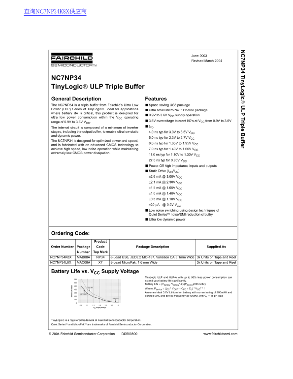 Fairchild NC7NP34 Data Handbook - Page 1