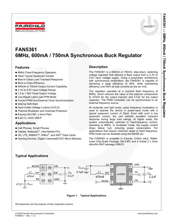 FAIRCHILD FAN5361 User Guide - Page 1