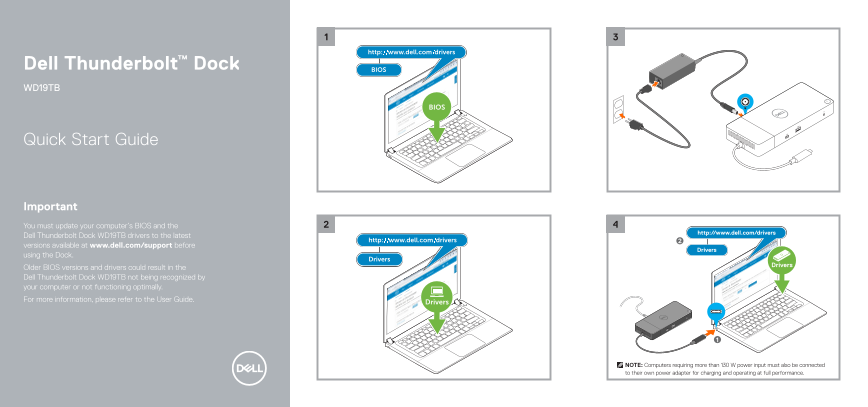Dell Dock WD19TB Quick Start Guide - Page 1