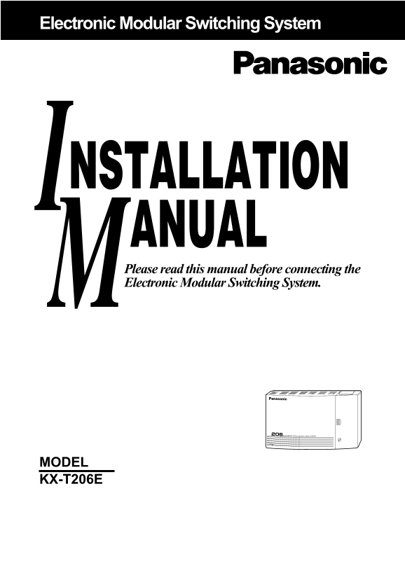 Panasonic KX-T206E Installation Guide - Page 1