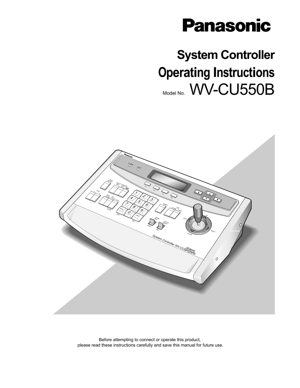 Panasonic WVCU550B User's Guide and Manual - Page 1