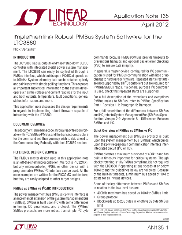 LINEAR Application Note 135 - User Guide - Page 1