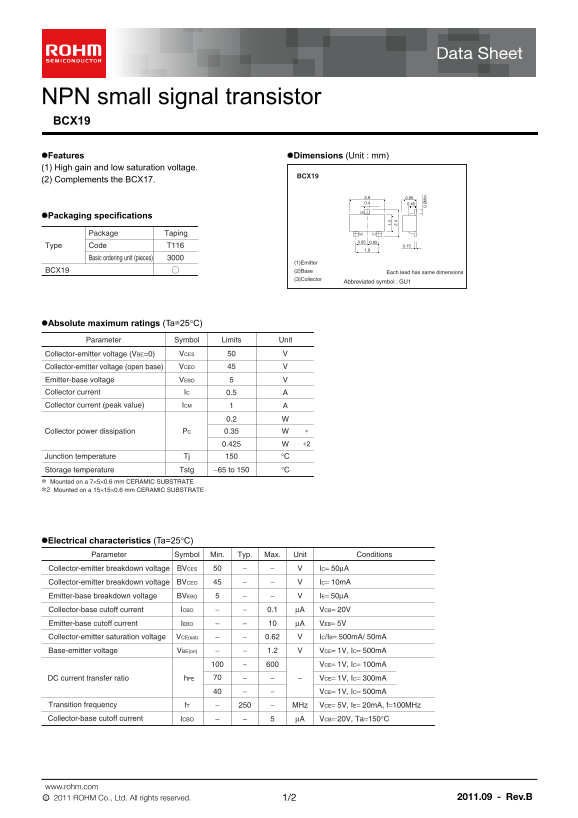 ROHM BCX19 User Guide - Page 1