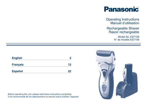 Panasonic ES7109-ML User Guide - Page 1