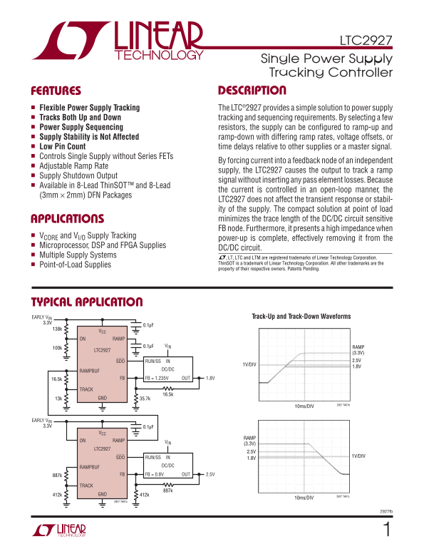 LINEAR TECHNOLOGY - LTC2927 Data Sheet User Manual - Page 1