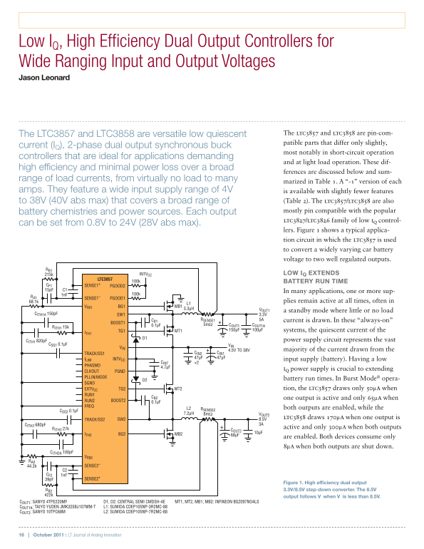 Linear Design Features: LTC3857_58 - Jason Leonard - Page 1