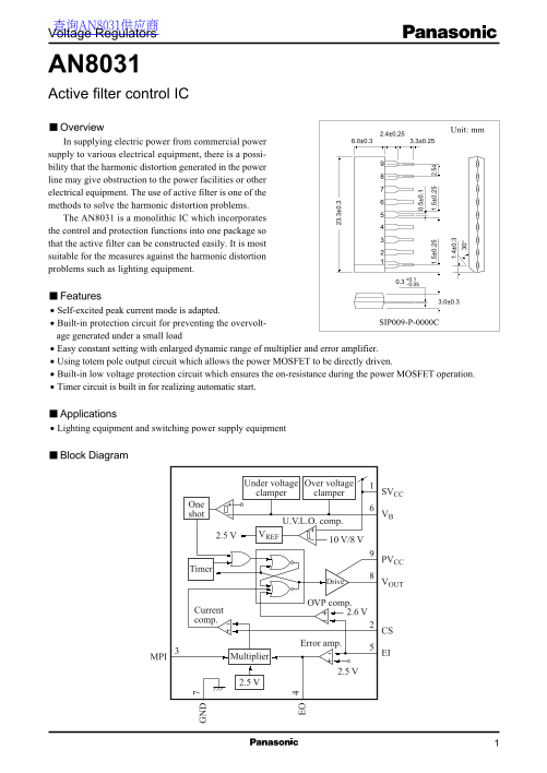 Panasonic AN8031 Data Sheet / Manual - Page 1