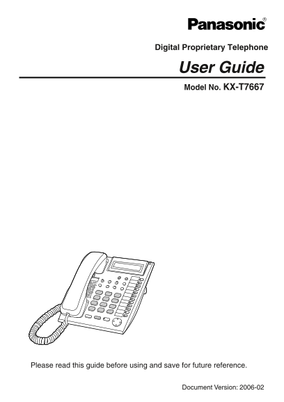 Panasonic KX-T7667 User Guide and Manual - Page 1