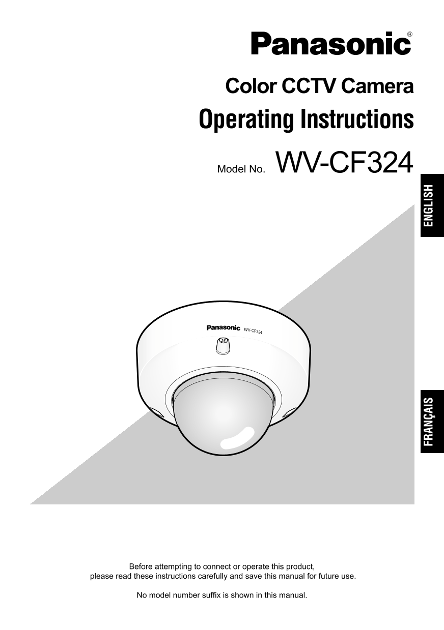 Panasonic WVCF324 User's Manual - Page 1