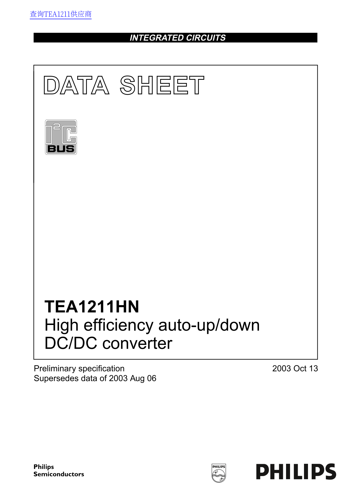 Philips TEA1211HN Data Handbook - Page 1